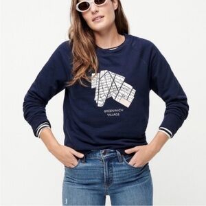 NWOT ~ J. Crew~Navy Blue GREENWICH VILLAGE  Sweatshirt~UNISEX~ size Small